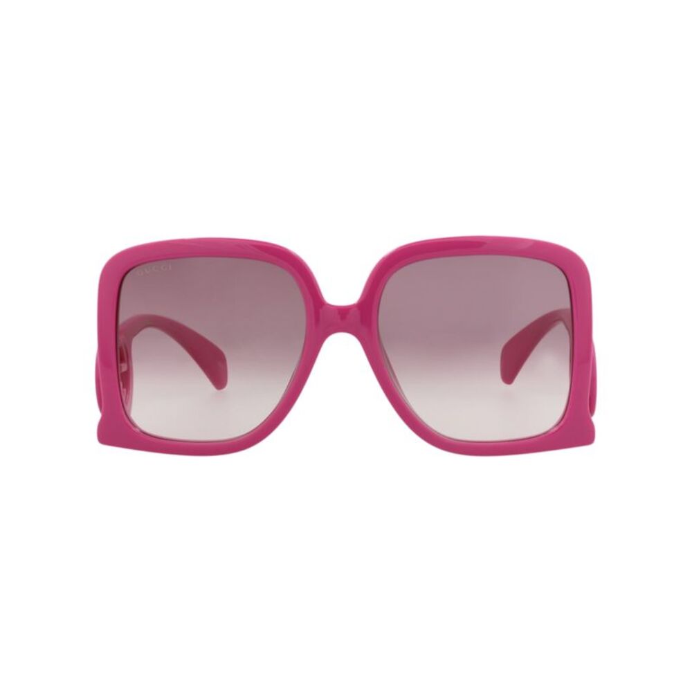 Gucci Square-Frame Injection Sunglasses Pink Womens